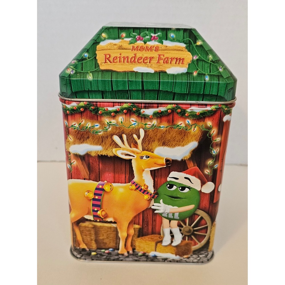 M&M's Reindeer Farm Christmas Village Series Tin 2003 Collectible #16